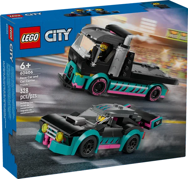 60406 Race Car and Car Carrier Truck