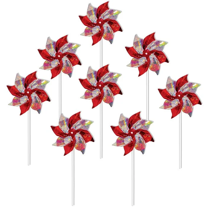 Red and Silver Mylar Pinwheel