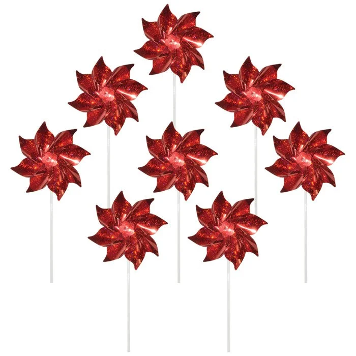 Red Sparkle Mylar Pinwheel