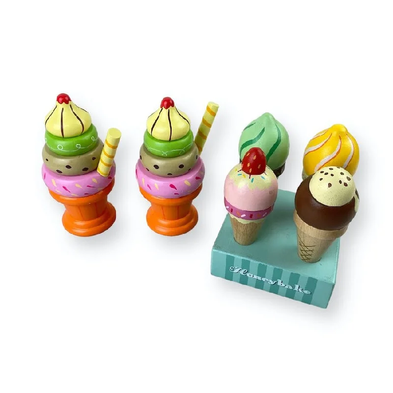 Colorful Wooden Ice Cream Toy Bundle