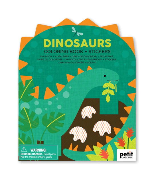 Coloring Book with Stickers Dinosaurs