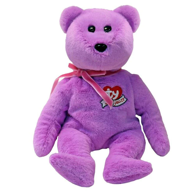 Beanie Baby Celebrate II  Purple Teddy Bear