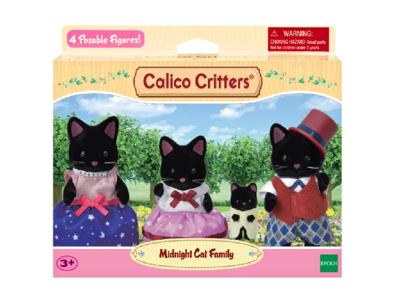 Calico Critters Set: Midnight Cat Family