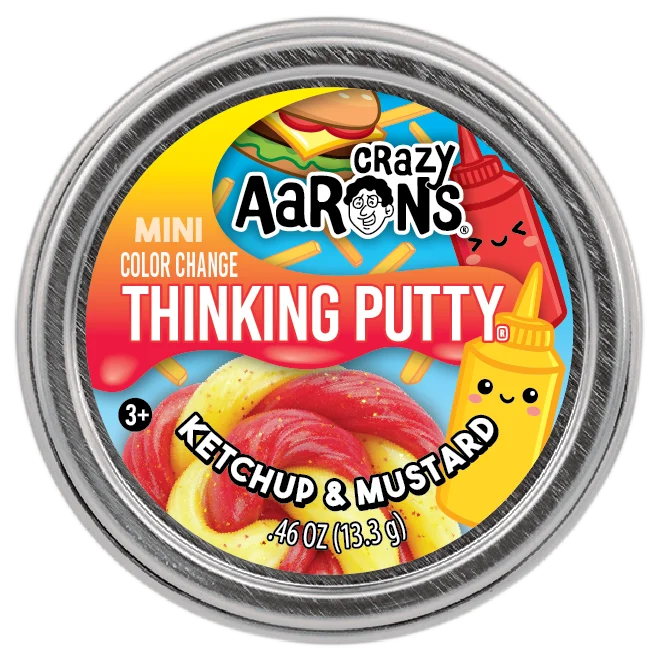 Crazy Aaron's Mini Ketchup & Mustard Thinking Putty 2"