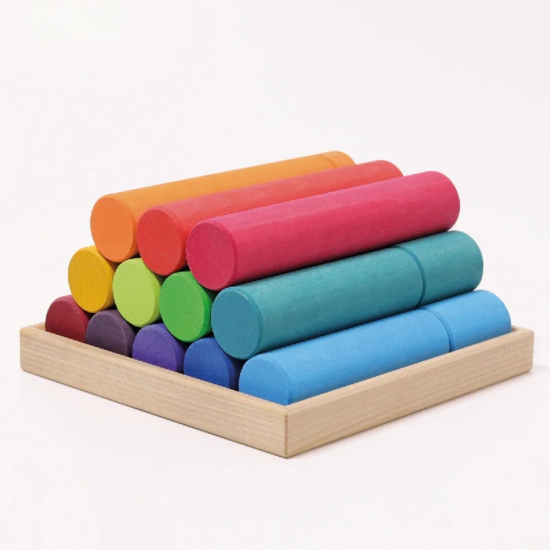 Grimm's rainbow building rollers large 25 pcs