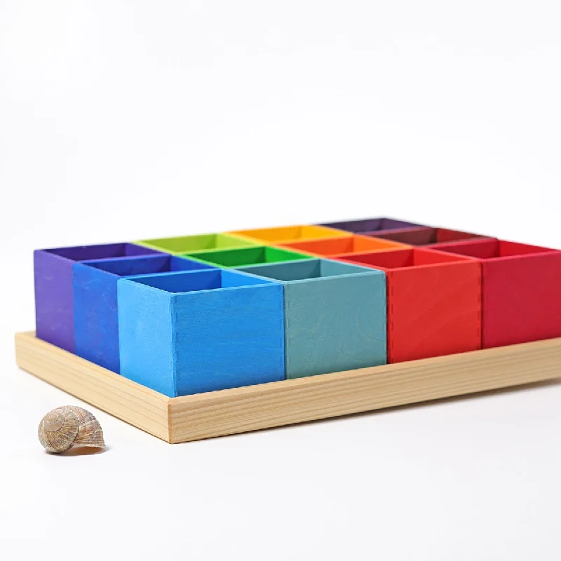 Grimm's sorting helper for beads in wood frame 12 pcs
