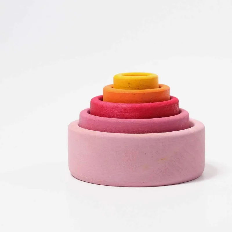 Grimm's stacking nesting bowls lollipop pink