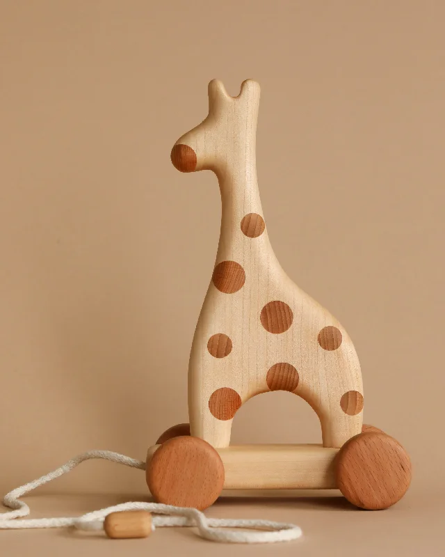 Handmade Wooden Giraffe Pull Toy