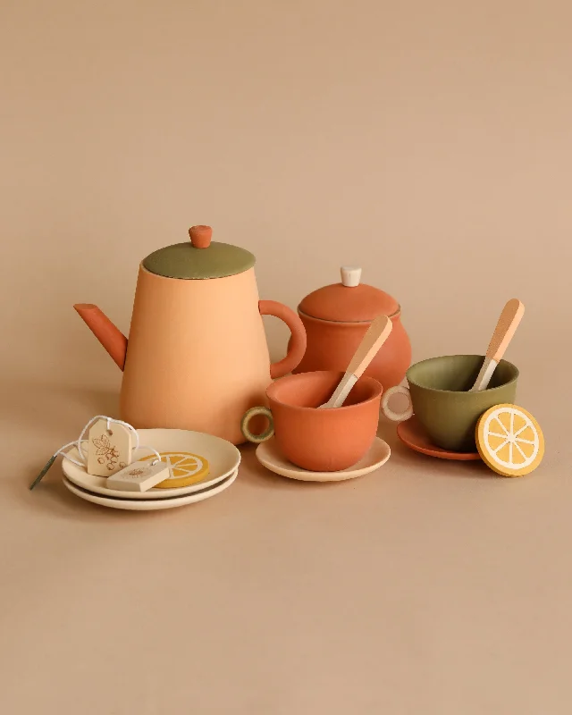 Handmade Wooden Tea Set - Herbal