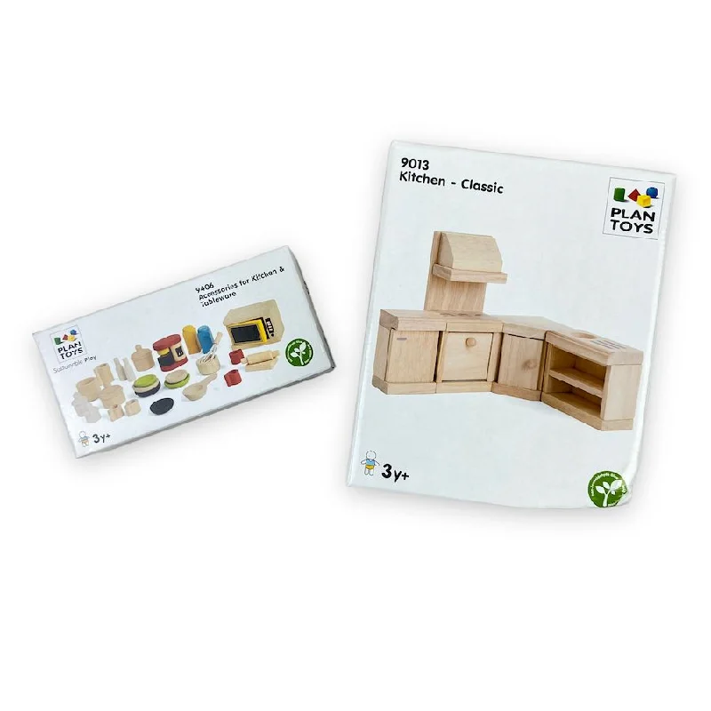 PlanToys Dollhouse Kitchen Bundle