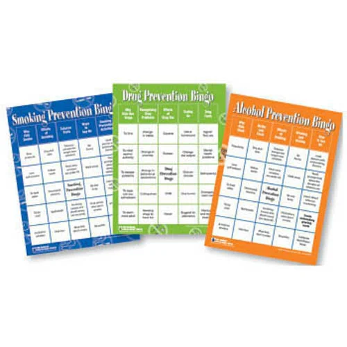 Prevention Bingo Games: Drugs, Smoking, Alcohol