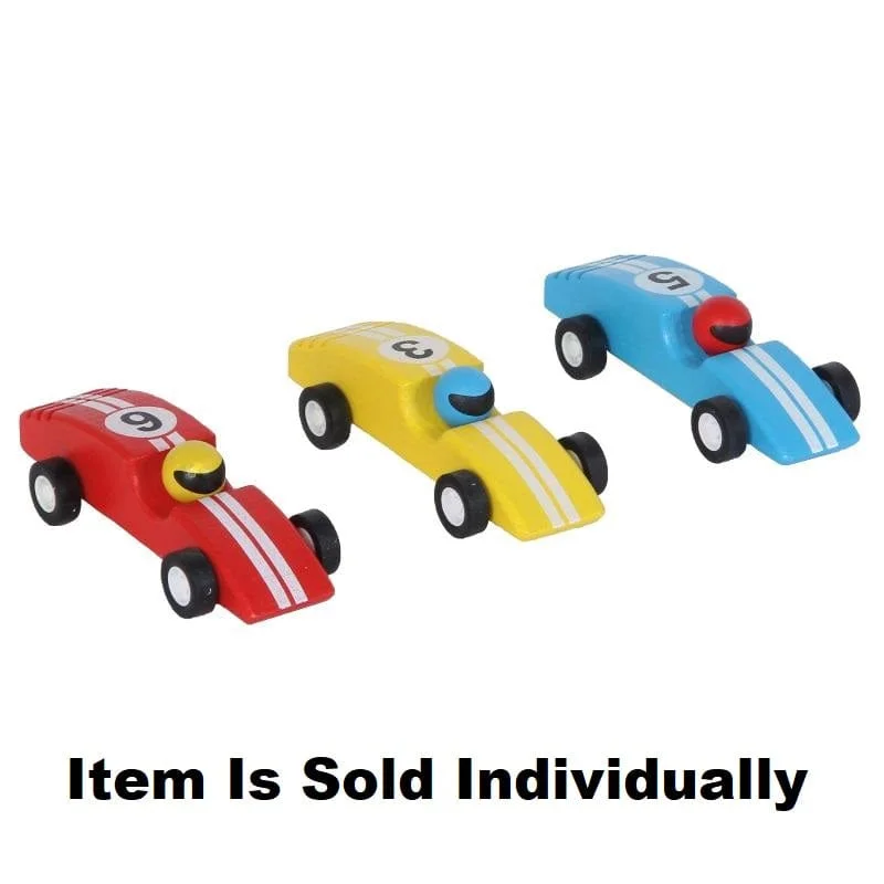 Pull Back Wooden Racing Car (Assorted Colors)