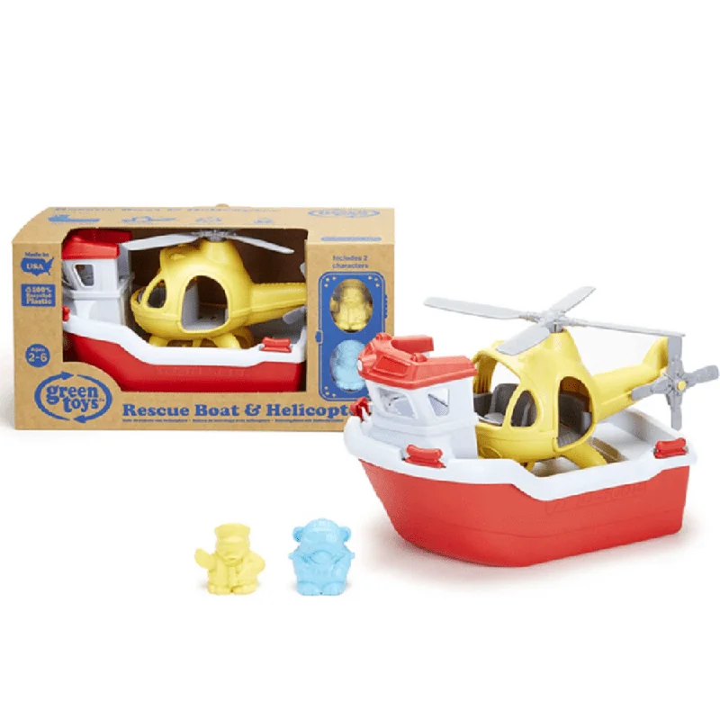 Green Toys - Rescue Boat & Helicopter