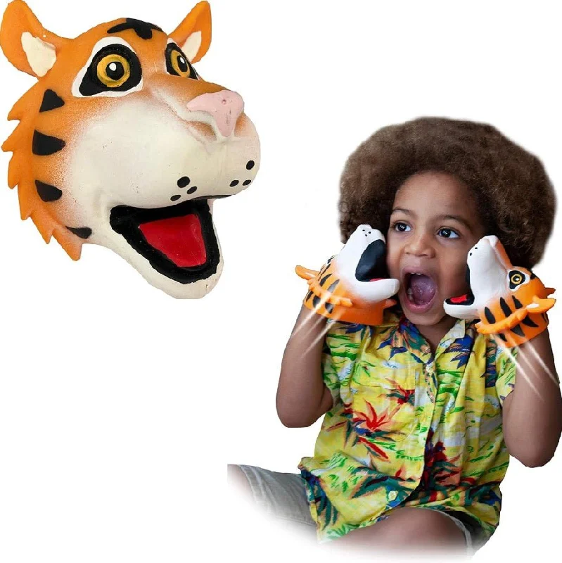 Snap Attack Tiger Hand Puppets
