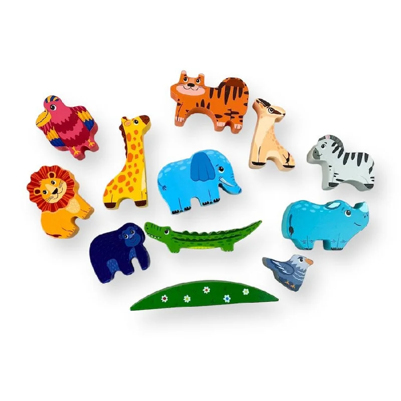 Wooden Animal Play & Stacking Set