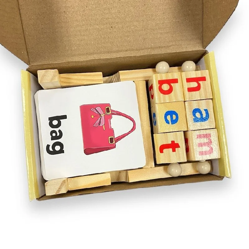 Wooden Reading Blocks & Spelling Game