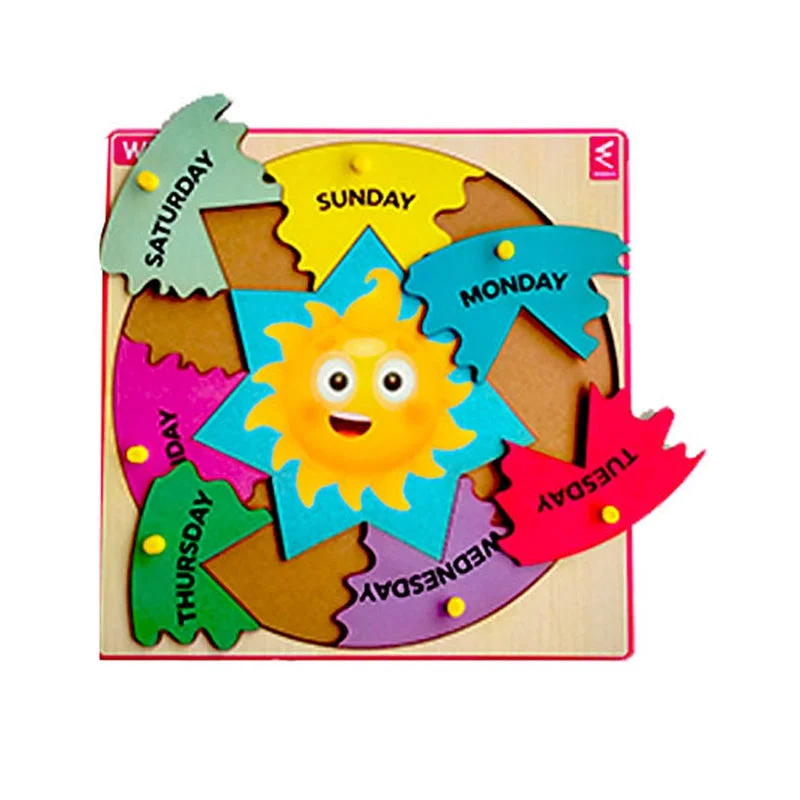 Days in a week Knob & Peg Puzzle (7 Pieces)