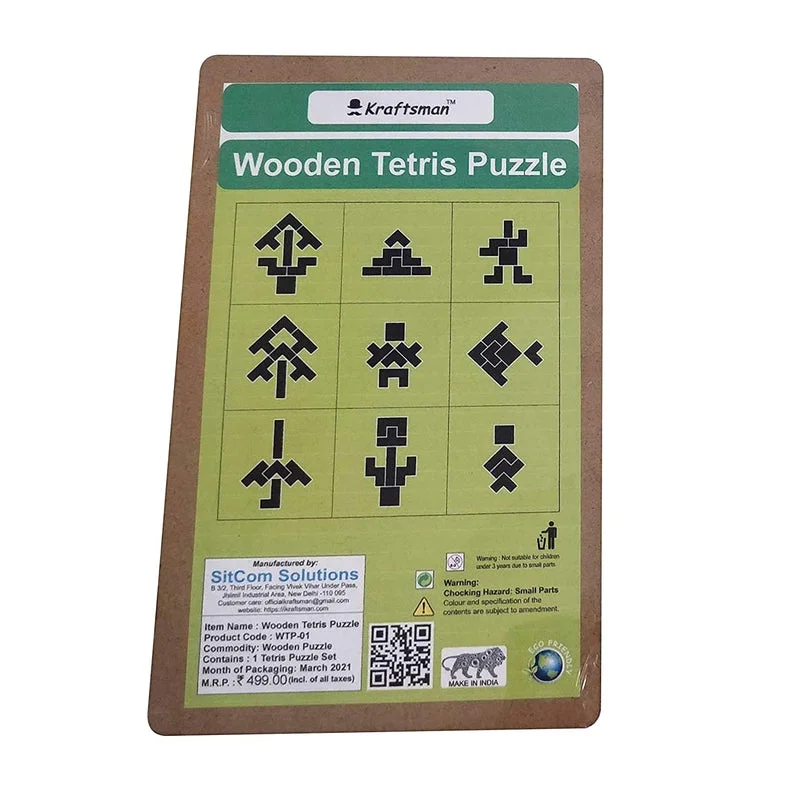 Wooden Tetris Jigsaw Puzzle Board (Tetris Board)
